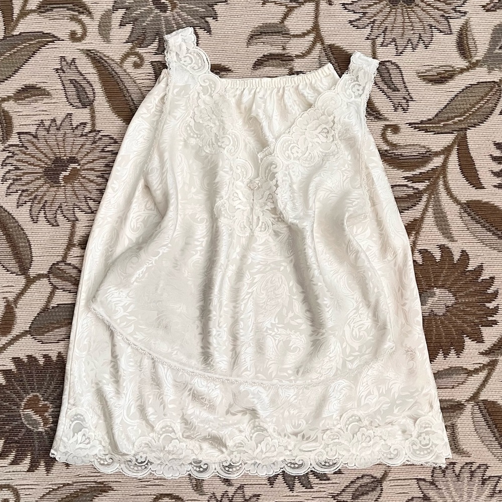 Vintage Cami & Slip Set Nylon Lace Camisole Skirt M Medium